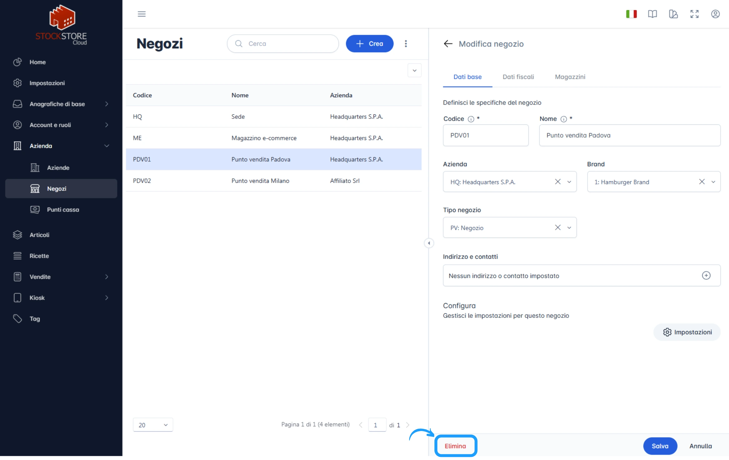 Negozi cancellazione - nuovo_StockStore Cloud Wiki
