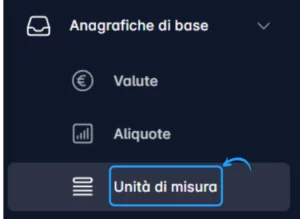 Unità di misura StockStore Cloud