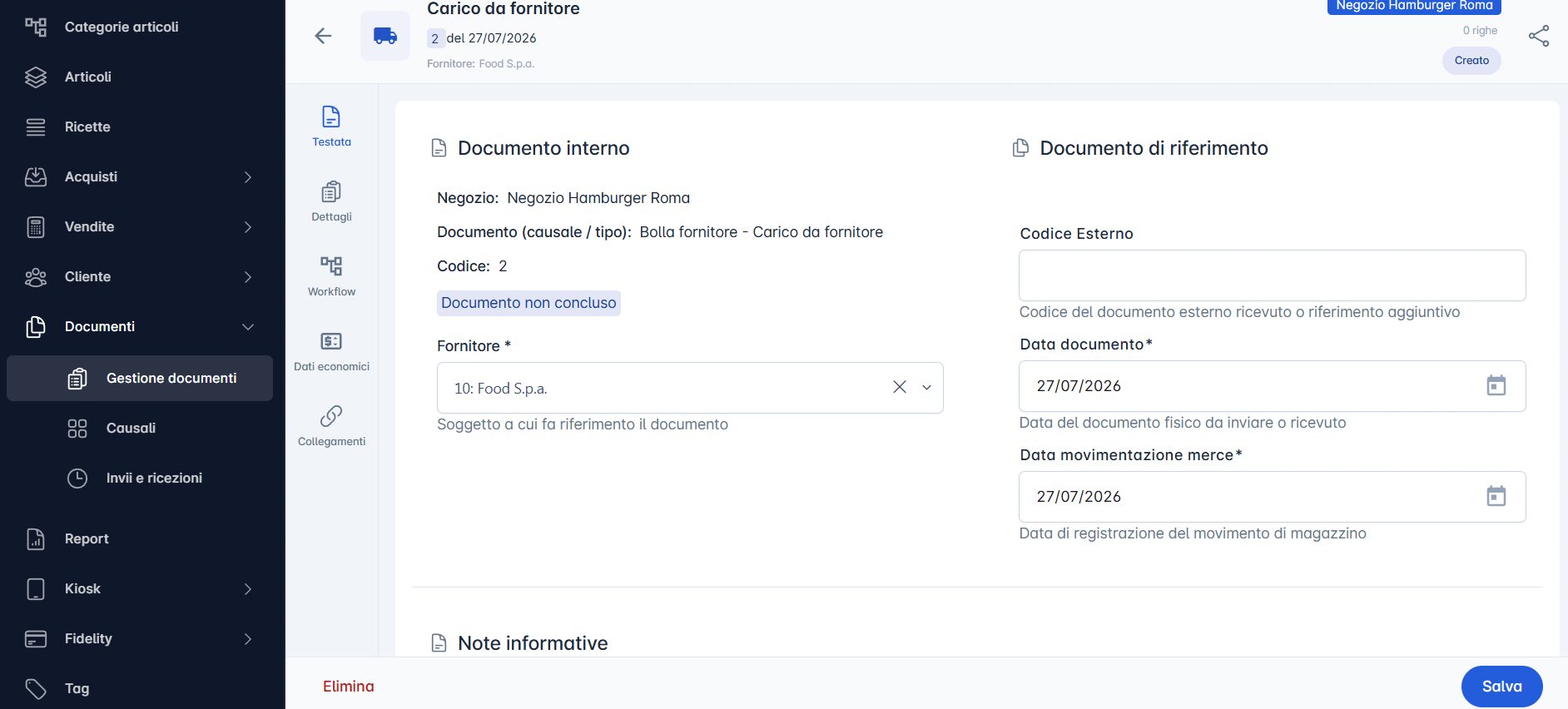 gestione documenti_testata documento_stockstore